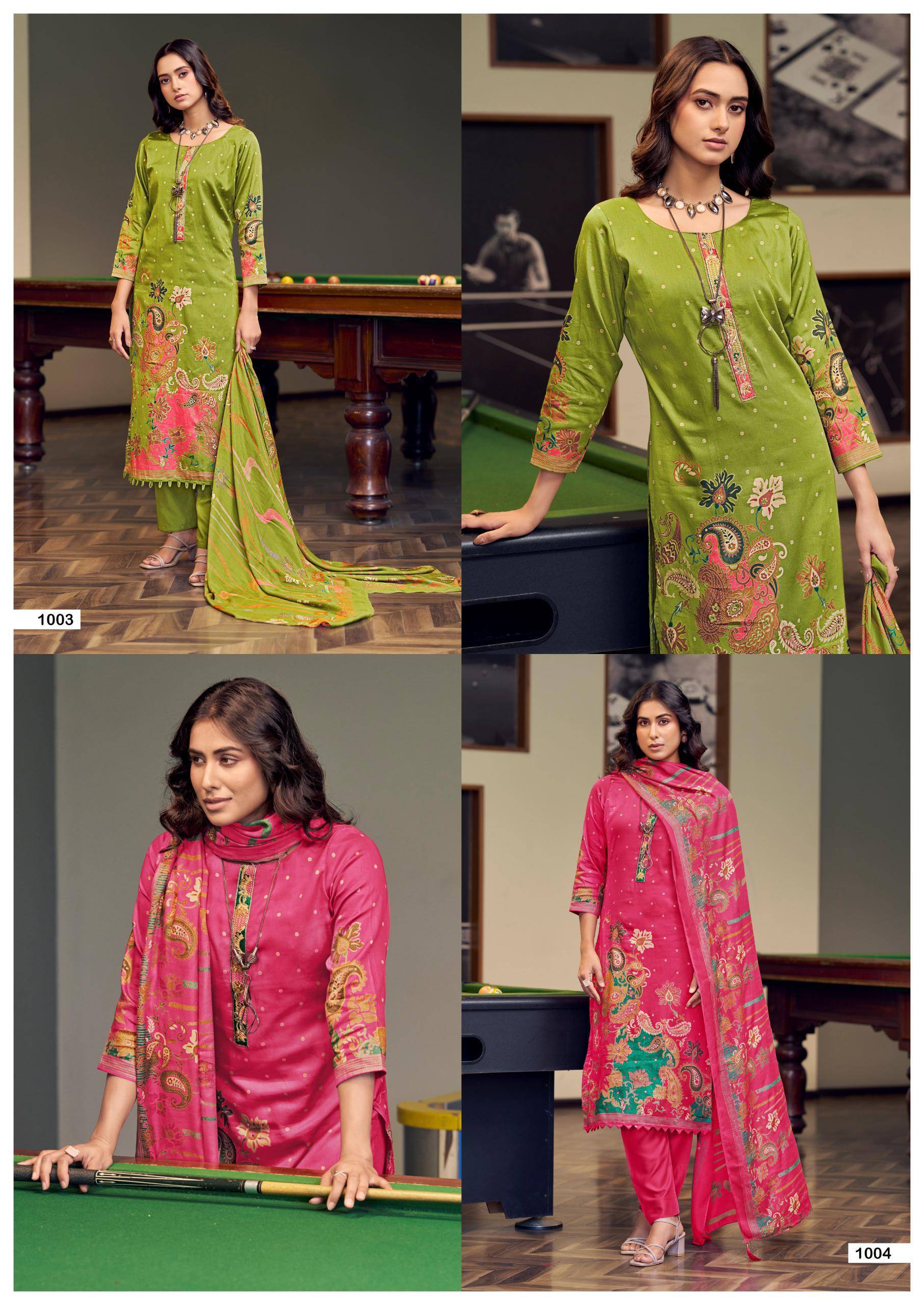 SABHYATA by MUMTAZ ARTS 1001 to 1004 series VISCOSE JAM dresses at Wholesale Price